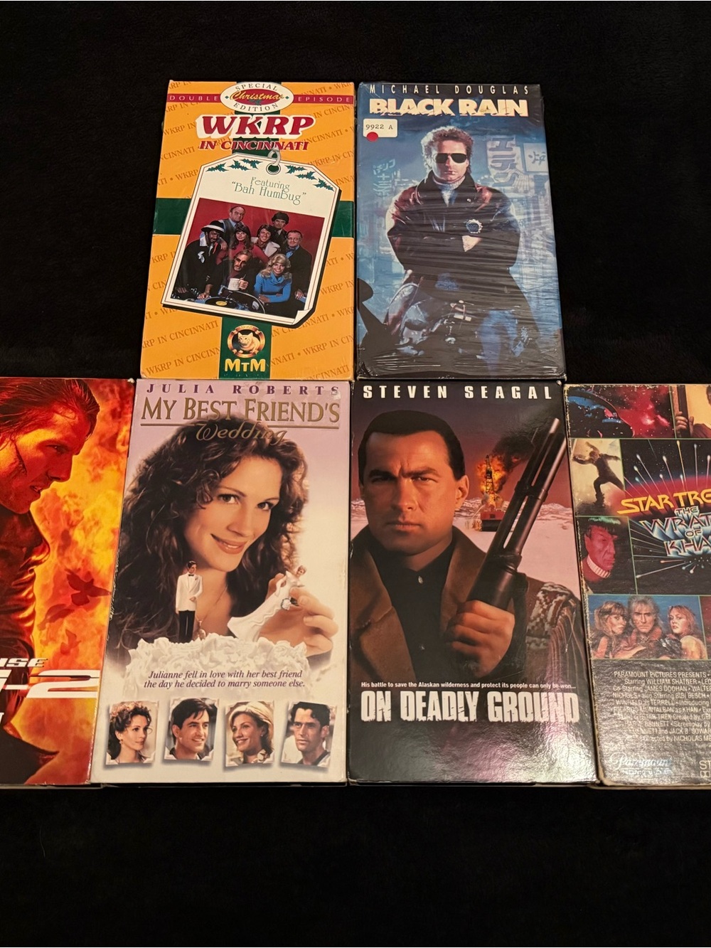 Assorted Movie VHS Tape Lot - Multiple Titles (Black, Yellow, Blue)